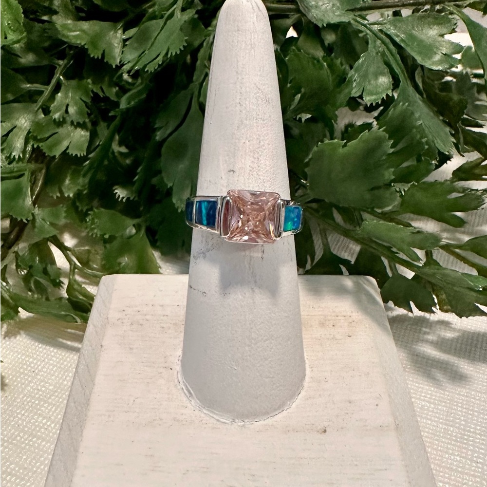 Pink tourmaline & Opal ring - Picture 2 of 5